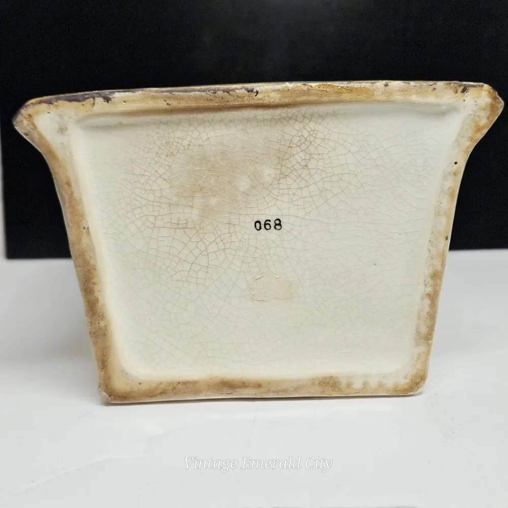 Vtg Geo Z Lefton 3D Virgin Mary Sculpture Wall Pocket Planter Ivory Gold Japan
